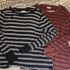 2 Thread & Supply Black and White Striped Top